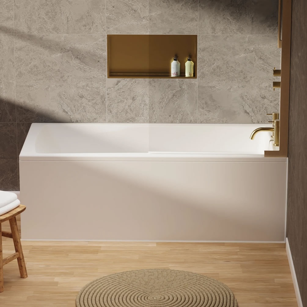 Lifestyle image of Crosswater Flow 1700 x 750mm Single-Ended Straight Bath
