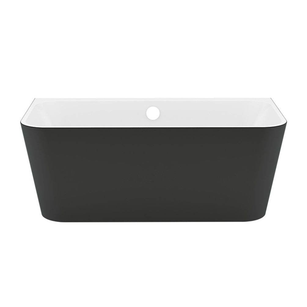 Imex Ravine Black 1500mm Back To Wall Freestanding Bath Cut Out 1