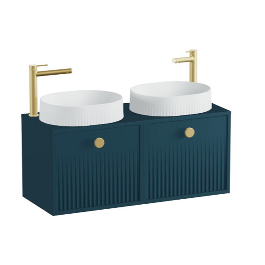 Vado Safari Fluted 1000mm Atlantic Blue Wall Hung Vanity Unit & Worktop