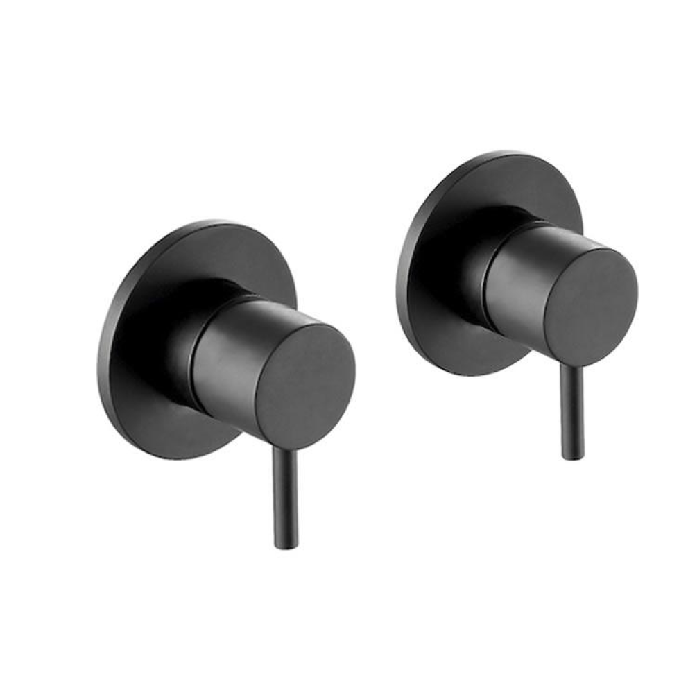 Product Cut out image of the JTP Vos Matt Black Wall Panel Valves