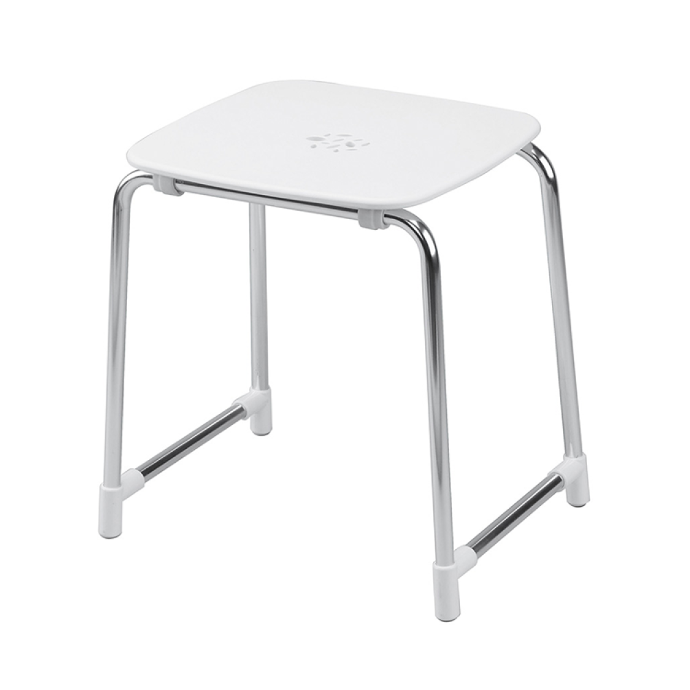 Photo of Bathroom Origins Prima Classe Chrome & White Bathroom Stool Cutout