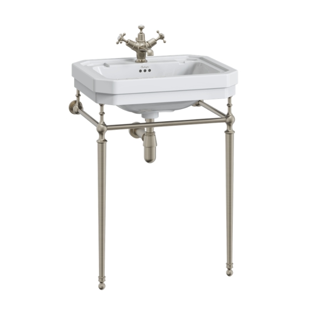 Product Cut out image of the Burlington Victorian 610mm Basin & Brushed Nickel Washstand