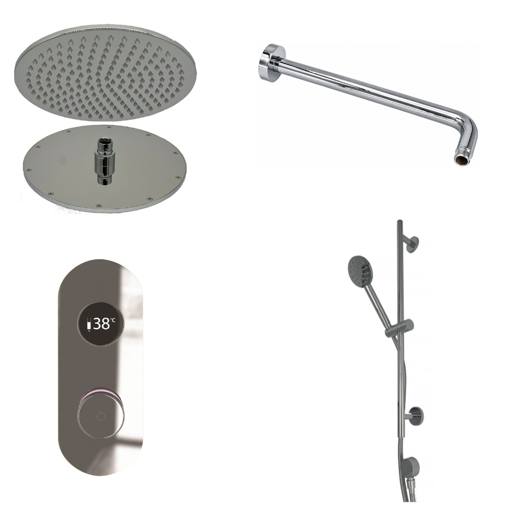 Chrome Oval Valve Wall Arm