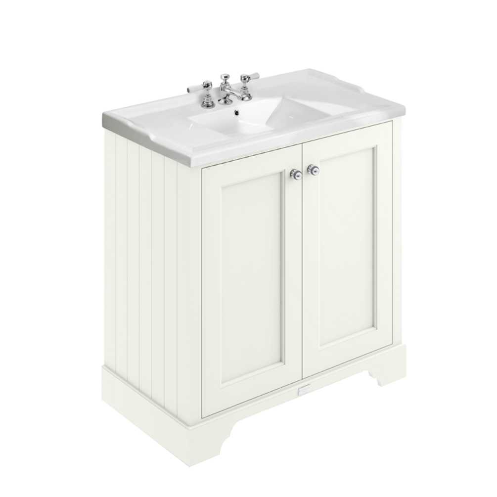Photo of Bayswater Pointing White 800mm 2 Door Vanity Unit & Basin - 3TH