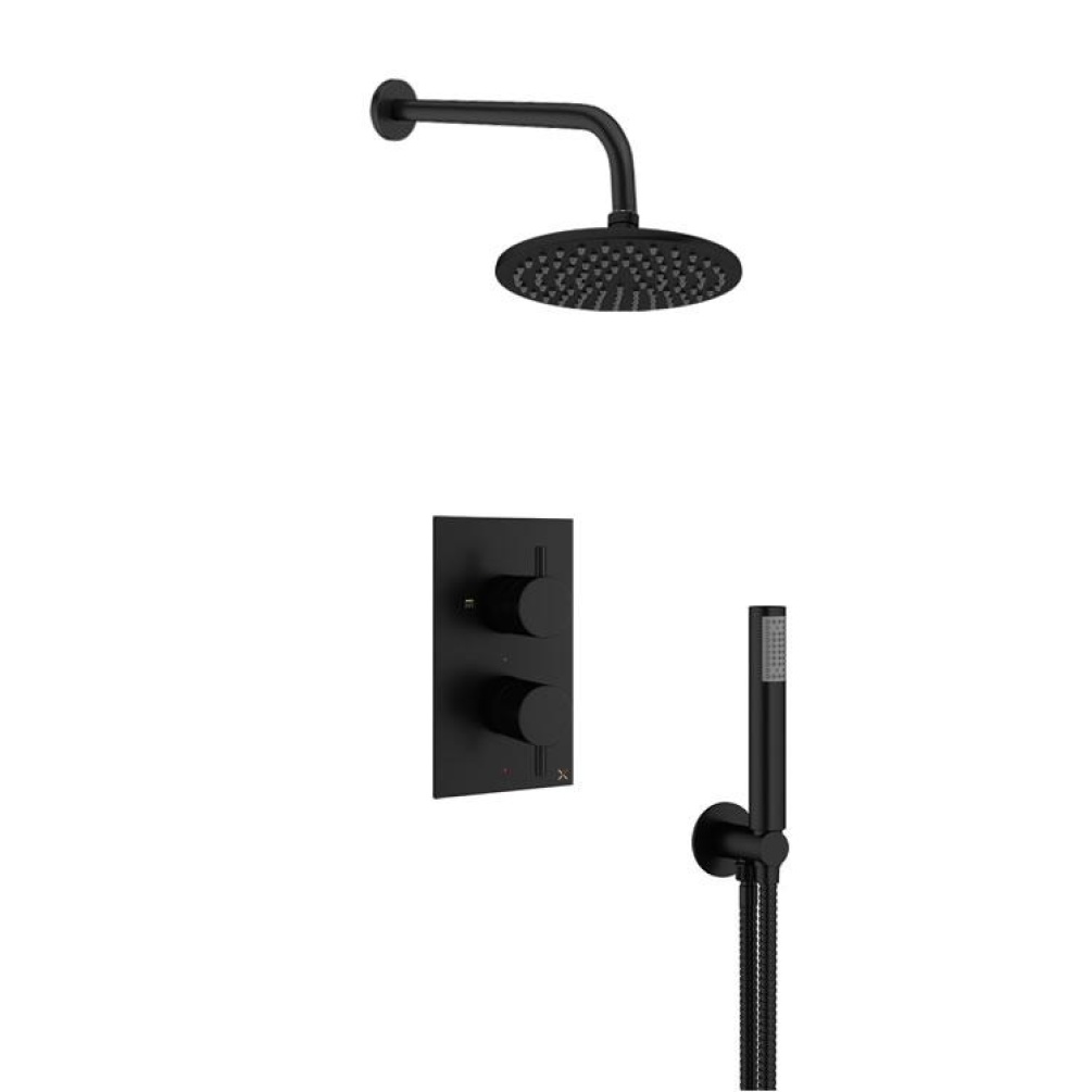 Photo of Crosswater Matt Black Fixed Head Shower Pack with Handset