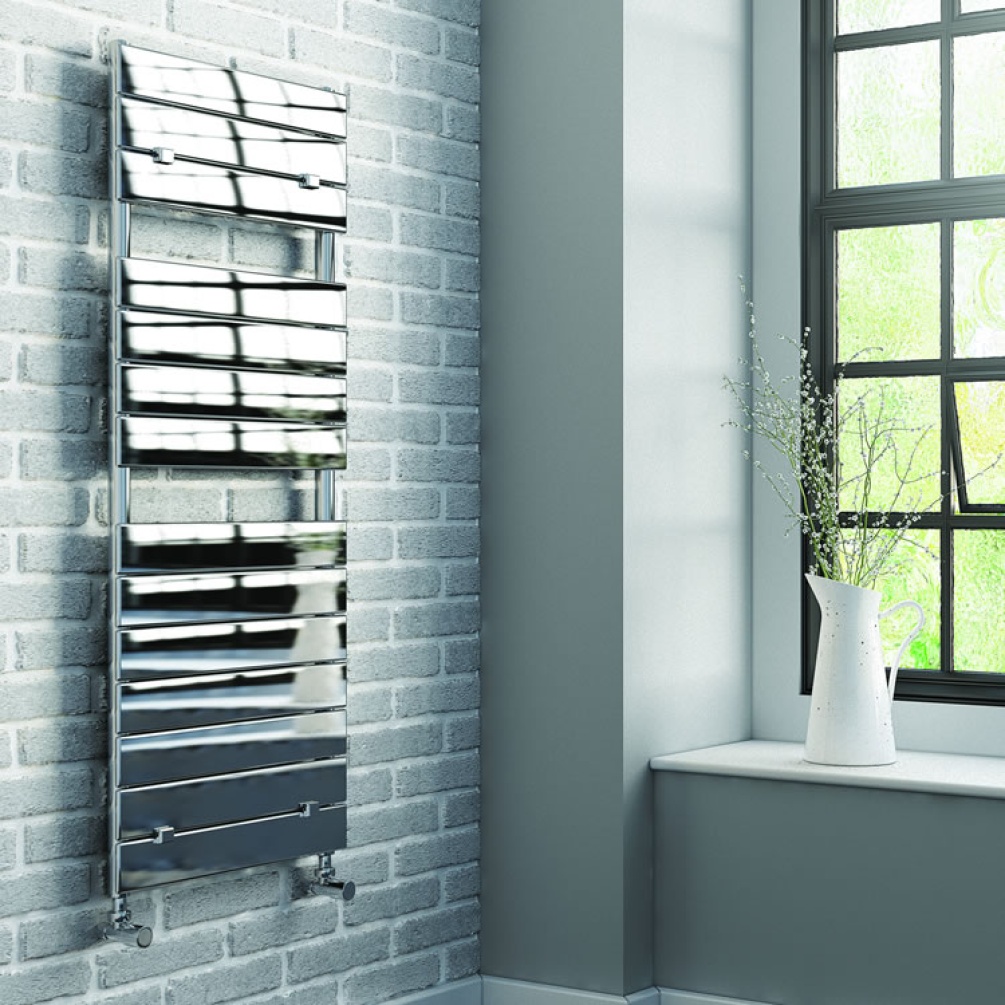 Lifestyle image of Lazzarini Palermo Chrome Towel Radiator.