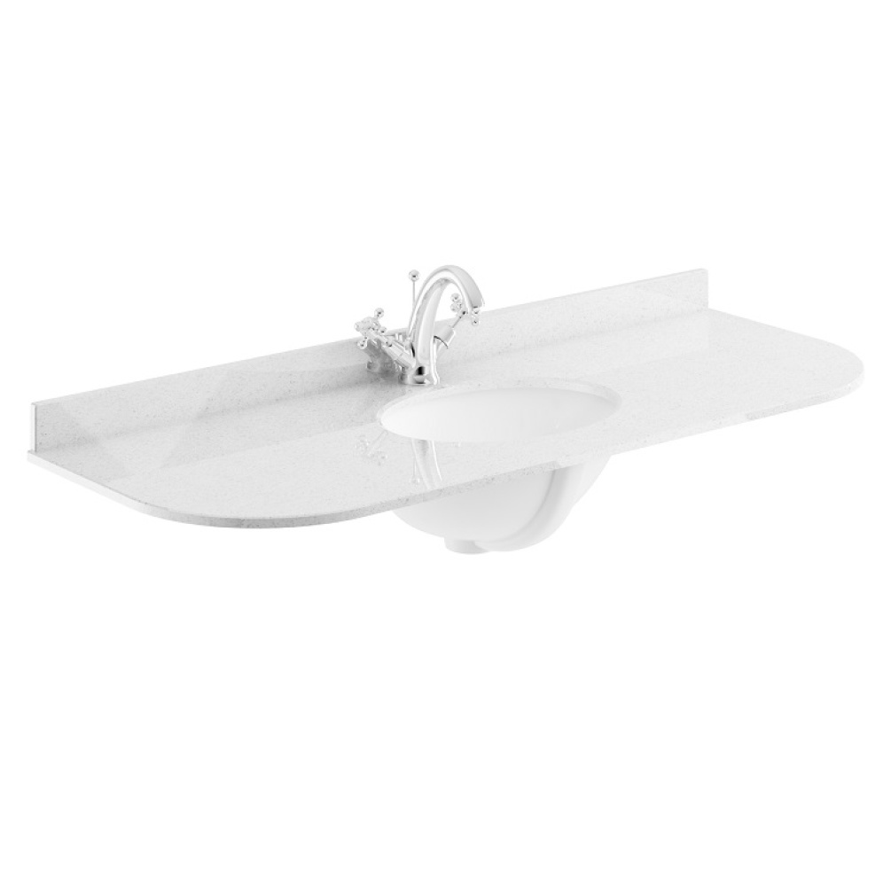 Product cut out image of BAYC241 Bayswater 1200mm Single Bowl with Radius 1 Tap Hole Marble Grey