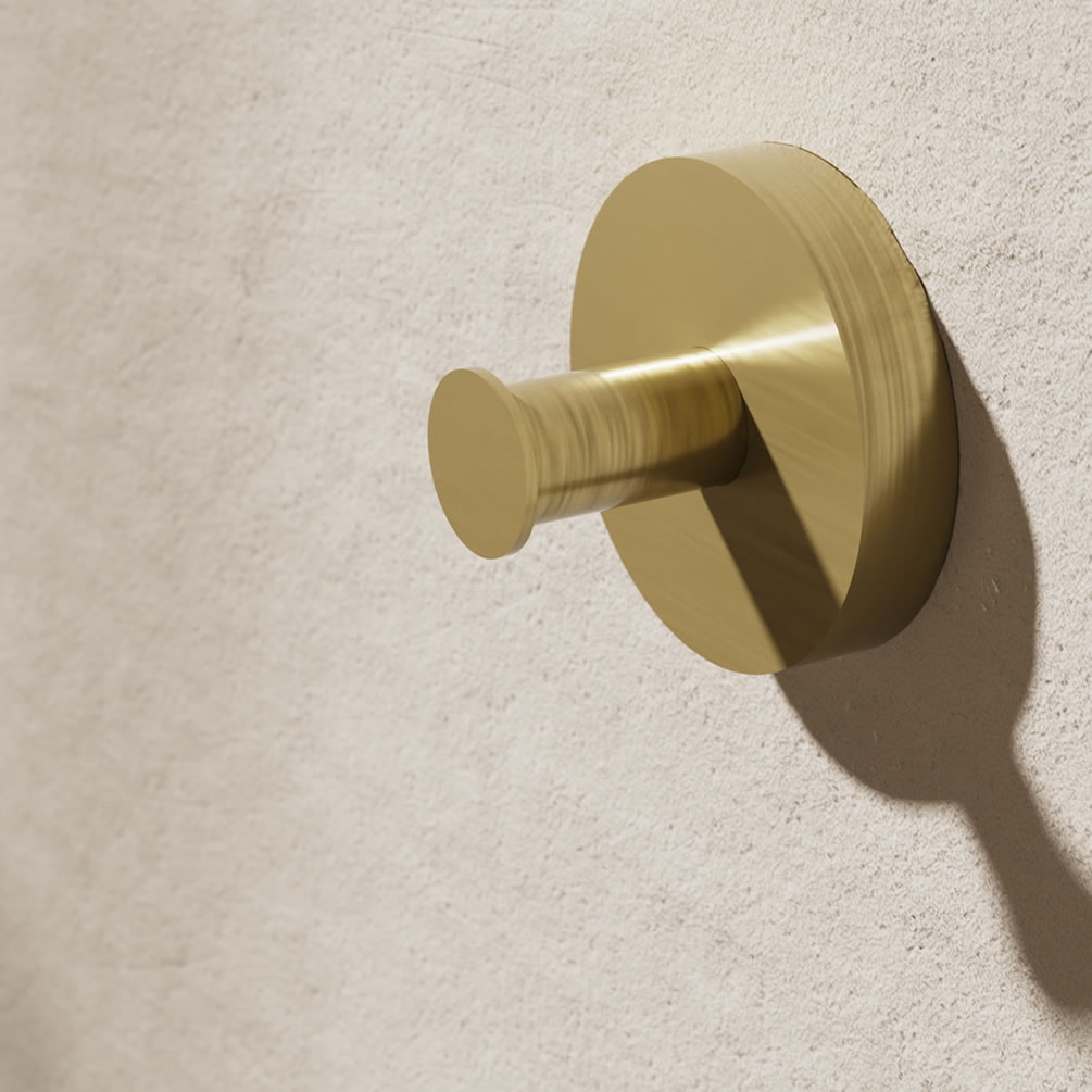 Lifestyle image of Crosswater 3ONE6 Brushed Brass Robe Hook