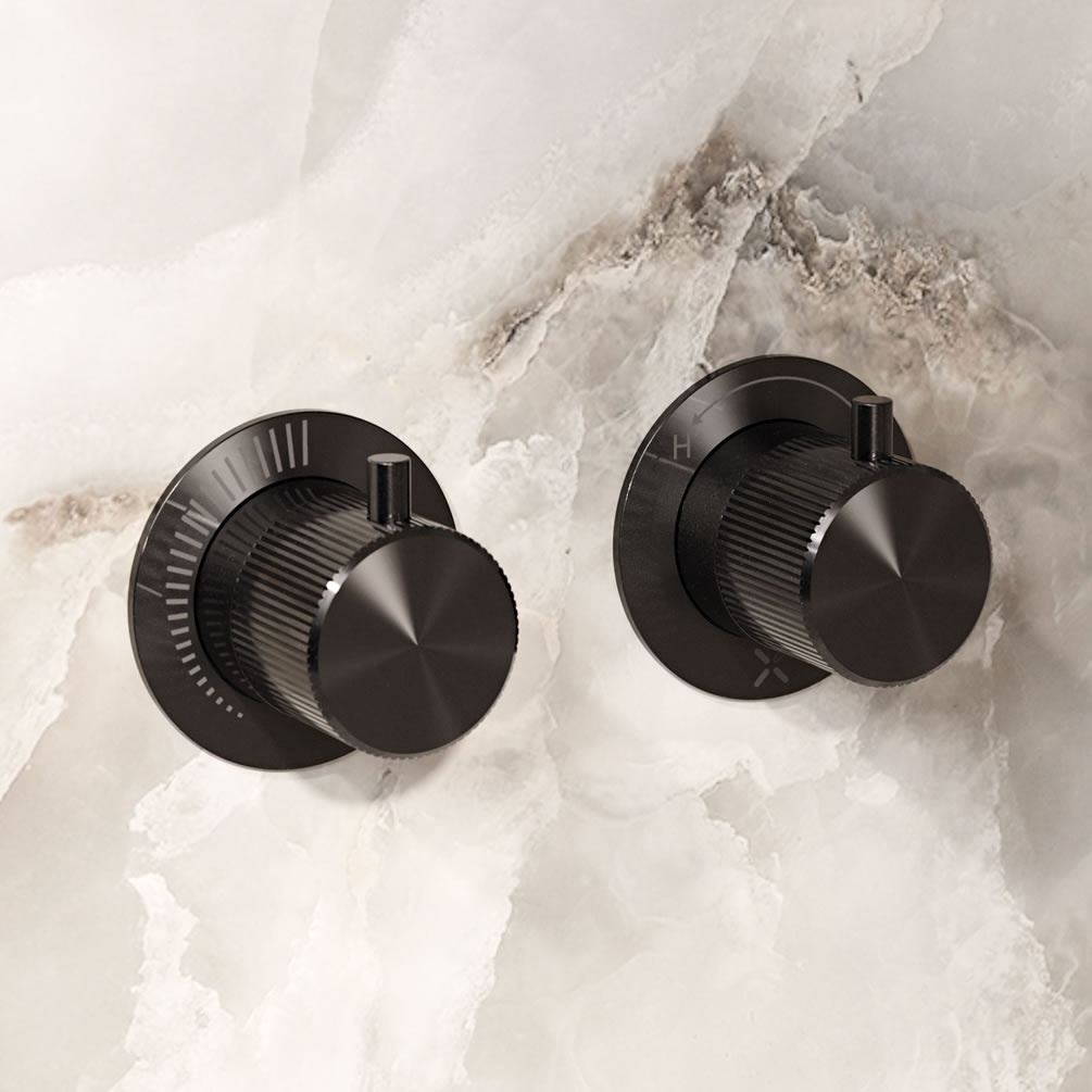 Lifestyle image of Crosswater Module 3ONE6 Stainless Slate Triple Outlet Shower Valve