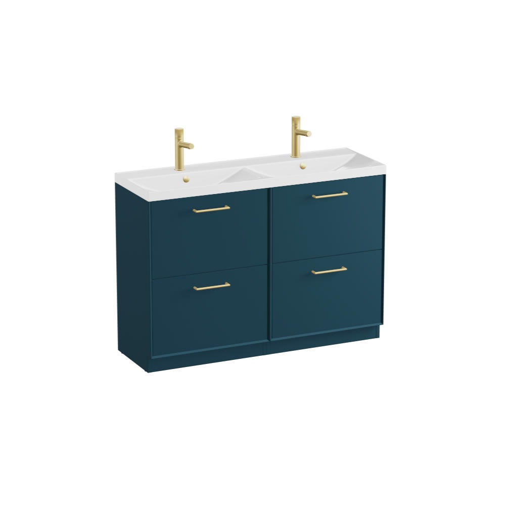 Vado Safari Smooth 1200mm Atlantic Blue Floor Mounted Vanity Unit & Gloss Basin