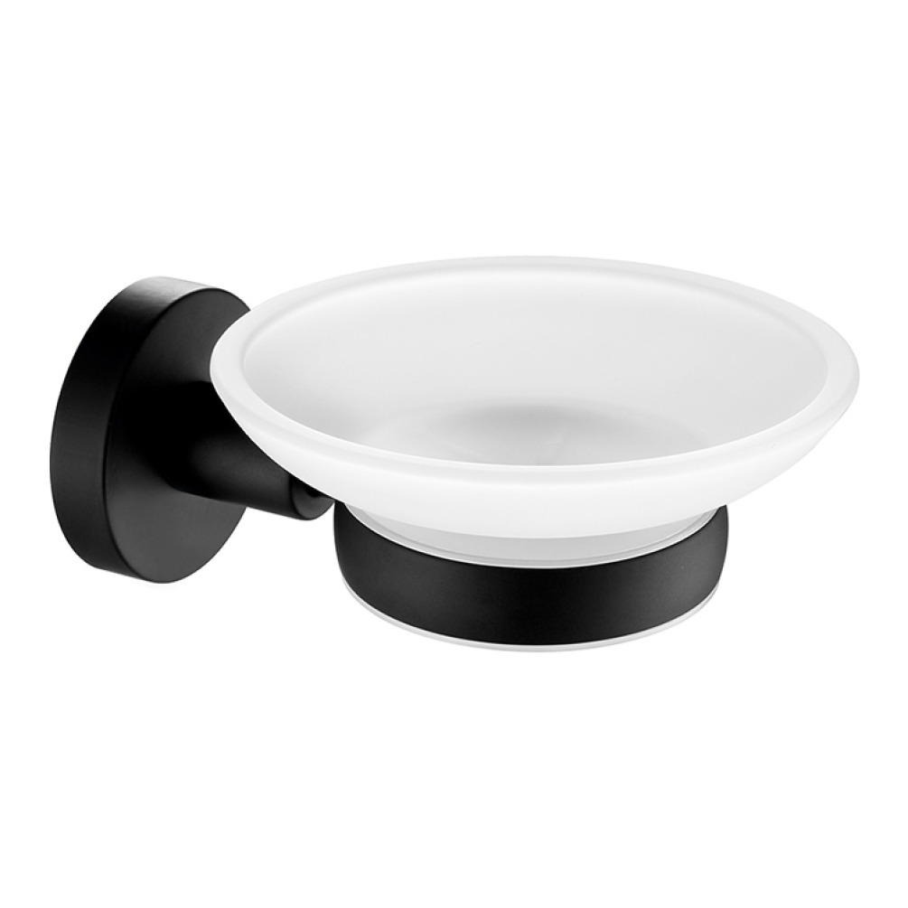 Product Cut out image of the JTP Vos Matt Black Soap Dish