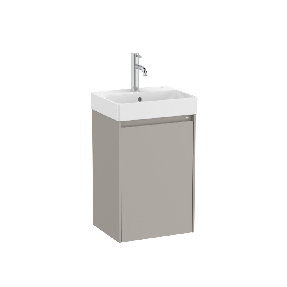 Cut out image of Roca Ona Compact 400mm x 320mm Sand Grey Wall Hung Cloakroom Vanity Unit & Basin