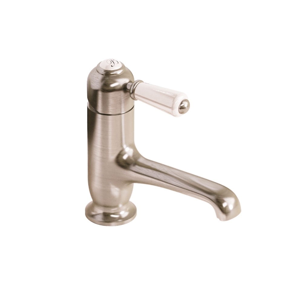 Burlington Chelsea Regent Brushed Nickel Straight Mono Basin Mixer Cutout Image