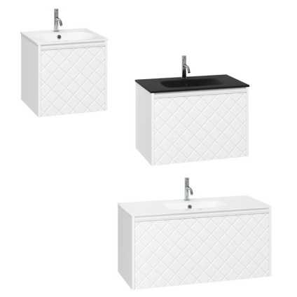 Cutout image of Crosswater Vergo Matt White Wall-Hung Vanity Unit with Basin