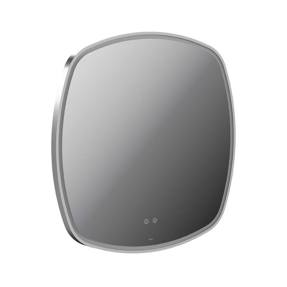 Cut out image of Vado Cameo 800mm Illuminated Soft Square Satin Chrome Mirror