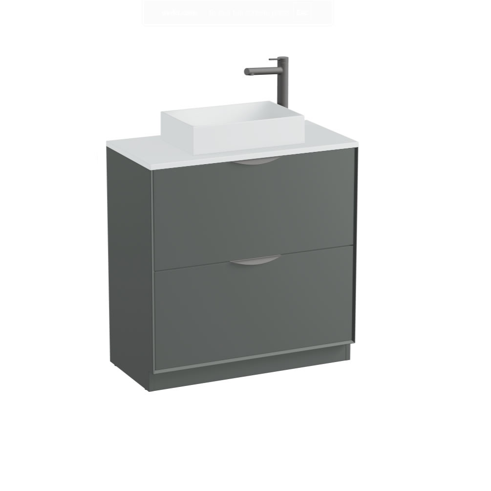 Vado Safari Smooth 800mm Charcoal Grey Floorstanding Vanity Unit & Arctic White Worktop