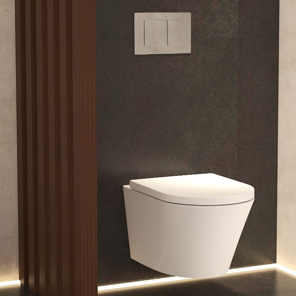 Imex Arco Rimless Short Projection Wall Hung Toilet Lifestyle 1