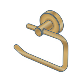 iconography image of a brass coloured finished bathroom accessory