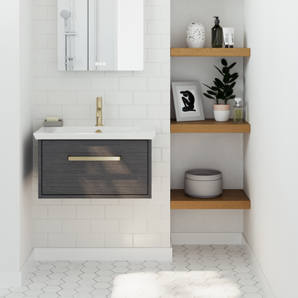 Photo of Crosswater Arena Steel 600mm Console Unit & Basin Lifestyle