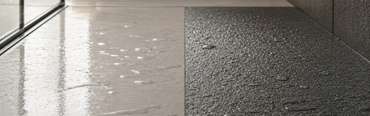 A side-by-side of shower tray materials
