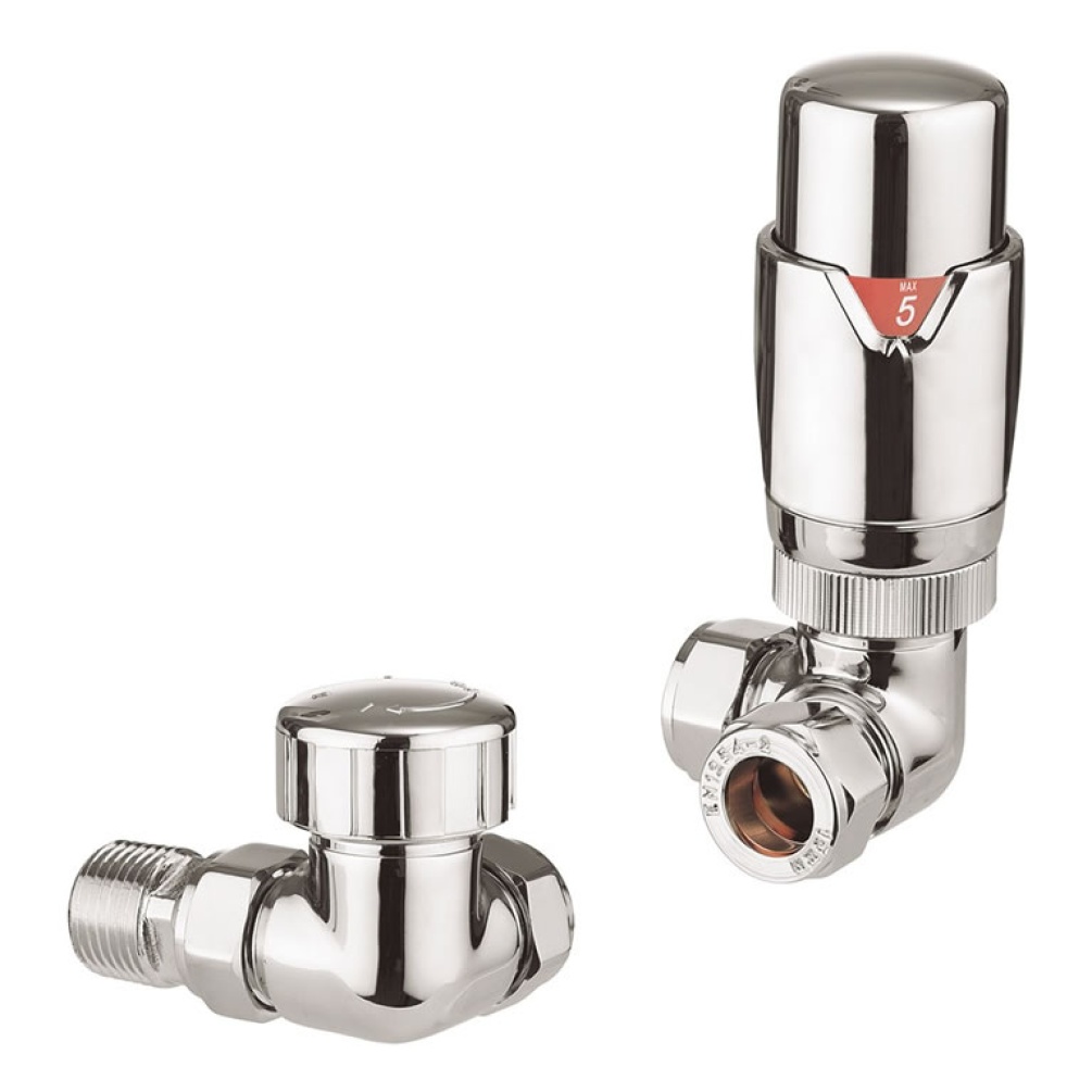 Cutout image of Crosswater Pier 15mm Corner Thermostatic Radiator Valves