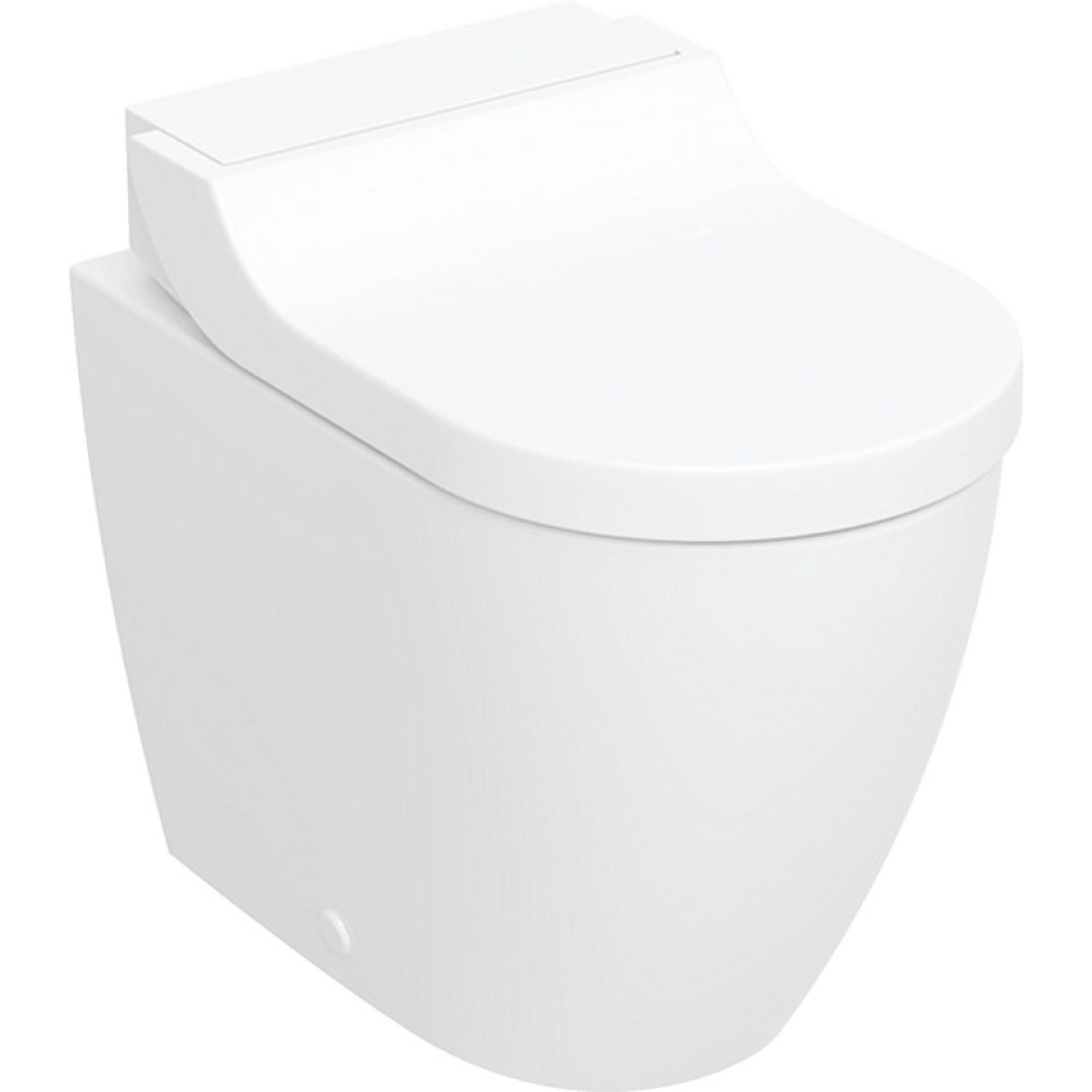 Product cut out image of Geberit AquaClean Tuma Comfort Floorstanding Back to Wall Toilet -  White Glass - 146.310.SI.1