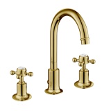 JTP Grosvenor Cross 3 Tap Hole Deck Mounted Basin Mixer