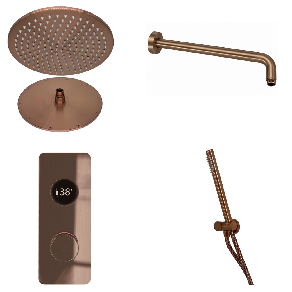 Ted Togo Brushed Bronze Square Valve Wall Arm