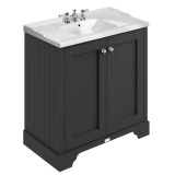 Product cut out photo of Bayswater 1000mm Matt Black 2 Door Floorstanding Vanity Cabinet with 3 Tap Hole Traditional Basin BAYF458 BAYC206