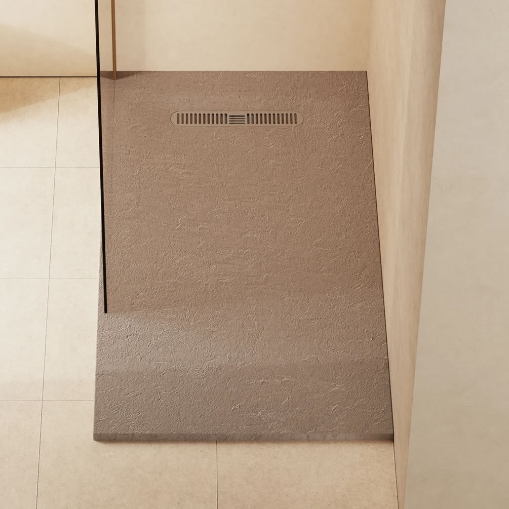 Lifestyle image of Crosswater Vito 1500mm x 800mm Brown Anti-Slip Rectangular Shower Tray