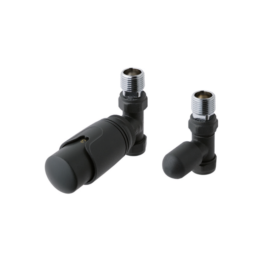 Photo of Eastbrook Matt Anthracite Straight Thermostatic Radiator Valves