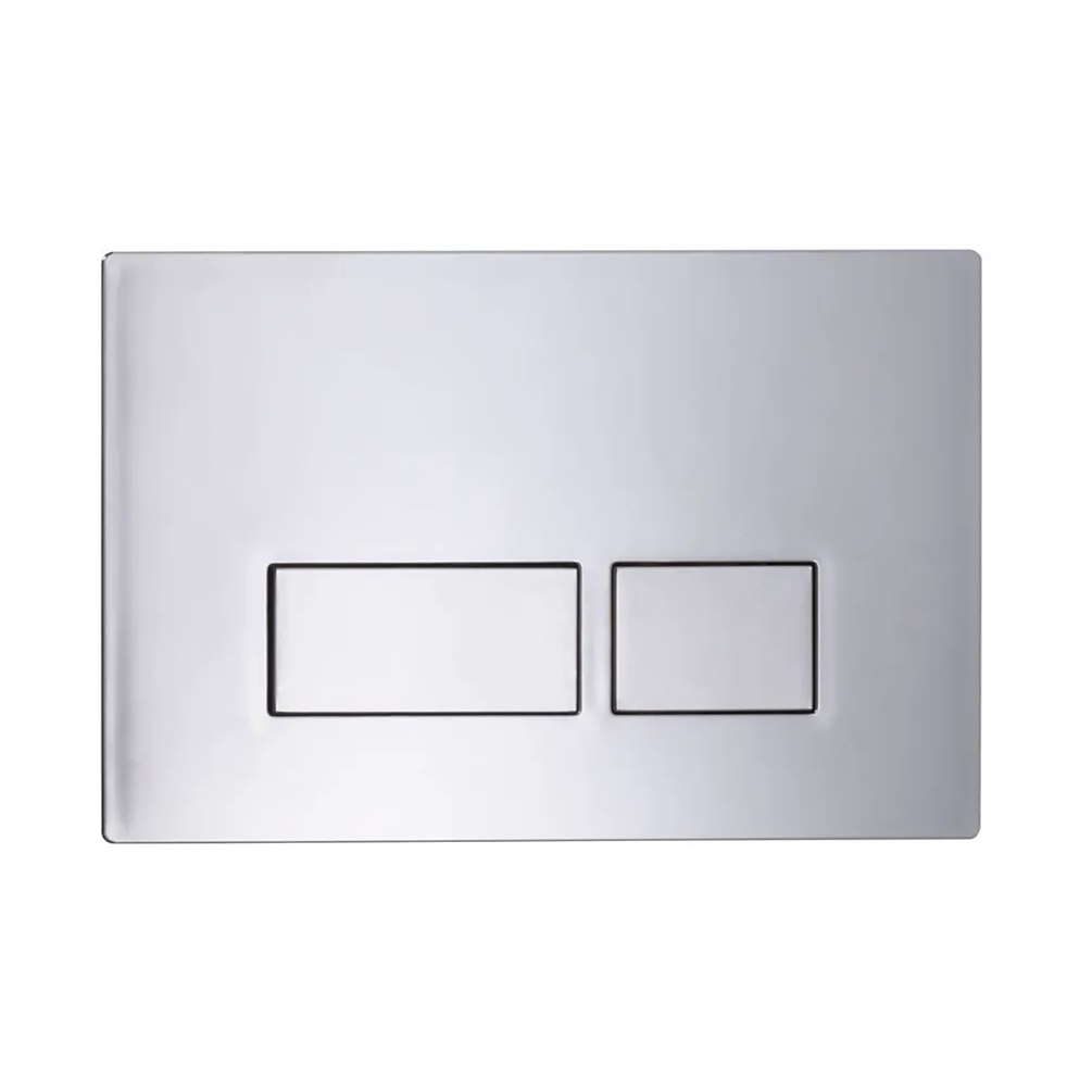 Product cut out image of the Tavistock Square Chrome Dual Flush Plate TR9010