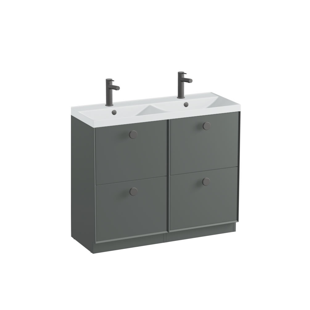 Vado Safari Smooth 1000mm Charcoal Grey Floor Mounted Vanity Unit & Arctic Basin