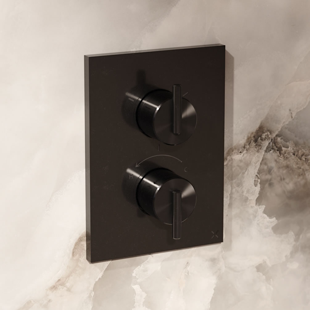 Lifestyle image of Crosswater Crossbox 3ONE6 Lever Stainless Slate Triple Outlet Shower Valve