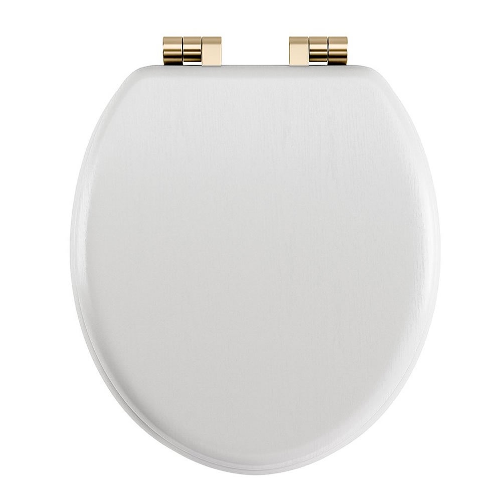 Imperial Lichfield White Seat With Antique Gold Hinges