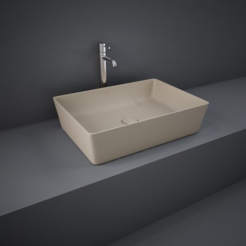 Photo Of RAK Feeling Matt Cappuccino 500mm Rectangular Countertop Basin