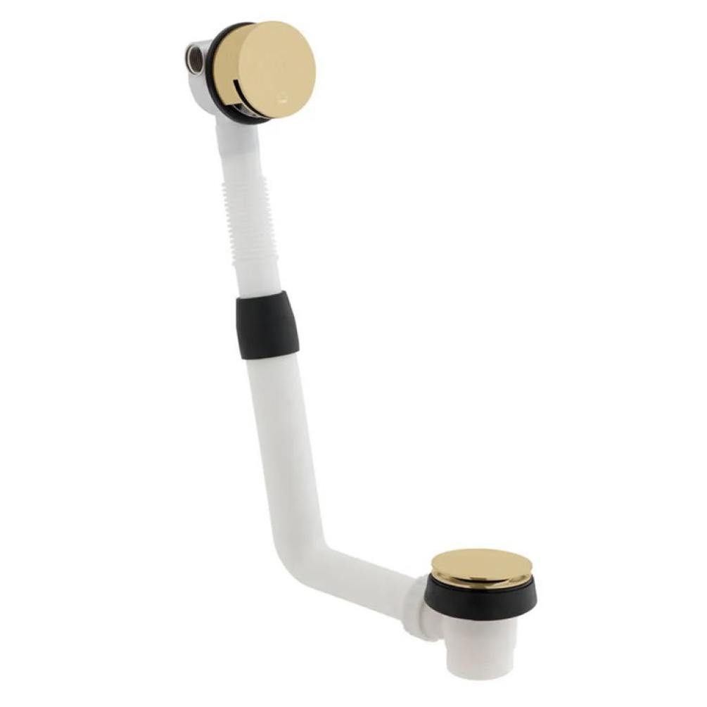 Cutout image of Vado Individual Brushed Gold Clic-Clac Bath Filler Waste & Overflow