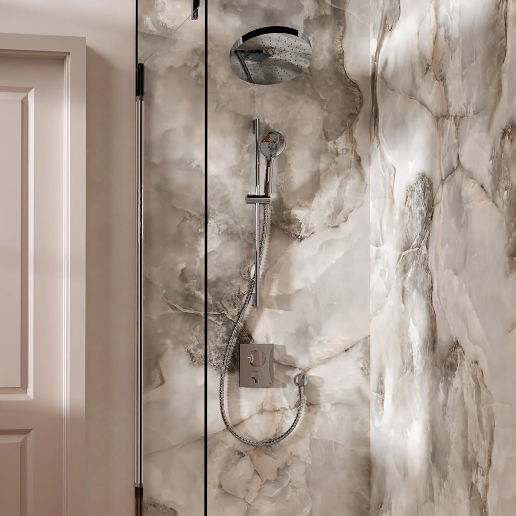 Crosswater Crossbox Chrome Dual Outlet Revive Slide Rail Shower Set