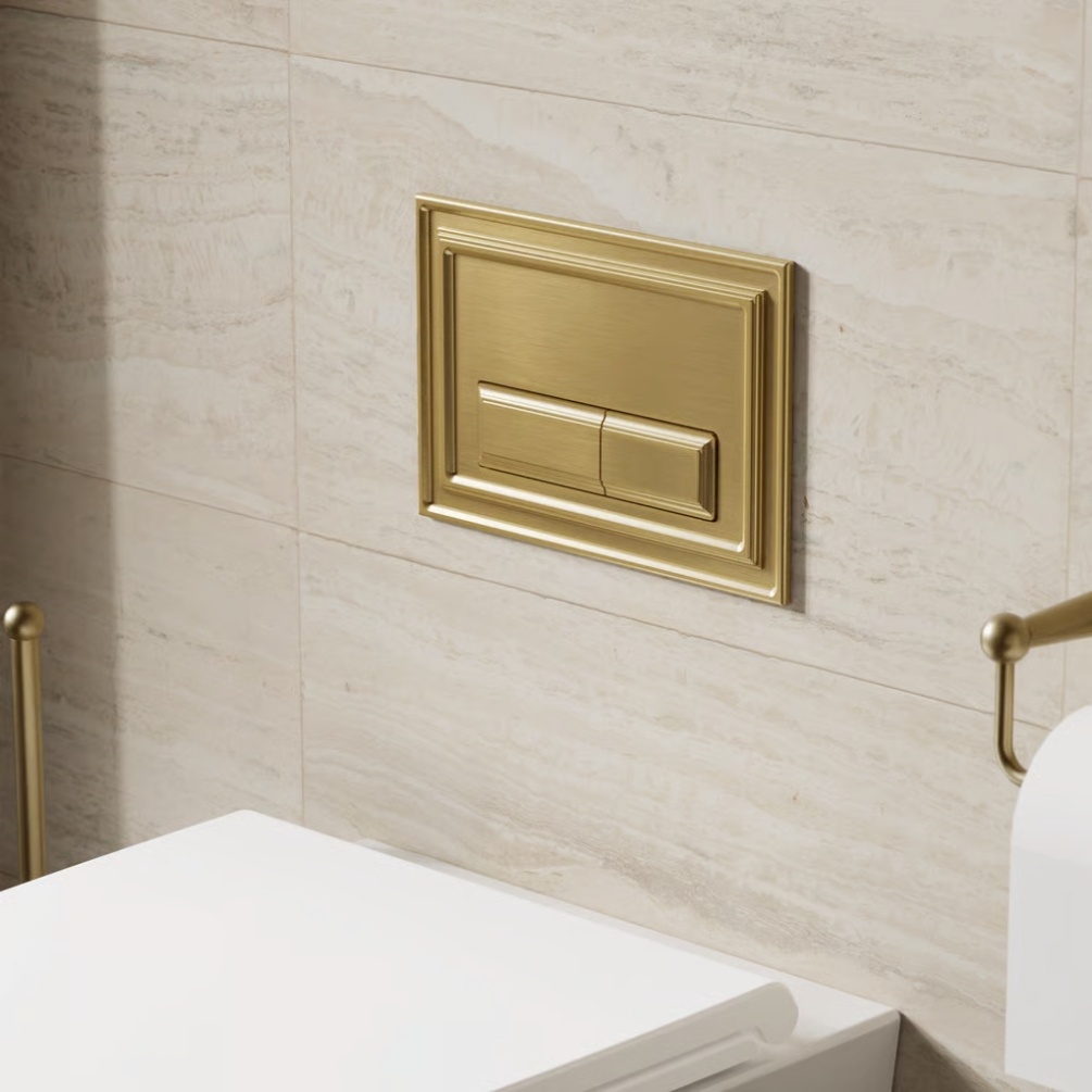 Lifestyle image of the Crosswater Belgravia Traditional Brushed Brass Flush Plate