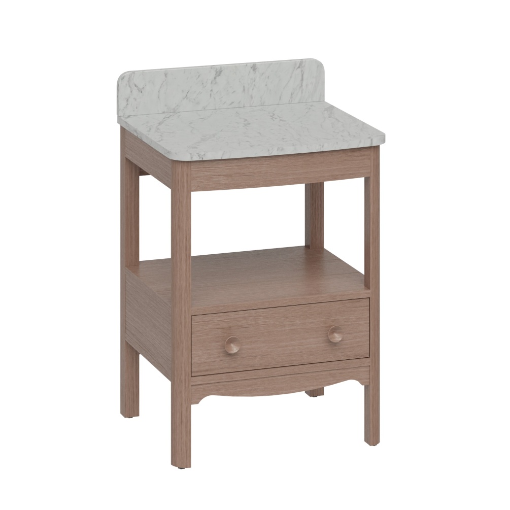 Product cut out image of Burlington Guild 620 Dark Oak Furniture Unit and Carrara Worktop GU6500DDOK_FS GU620TMC