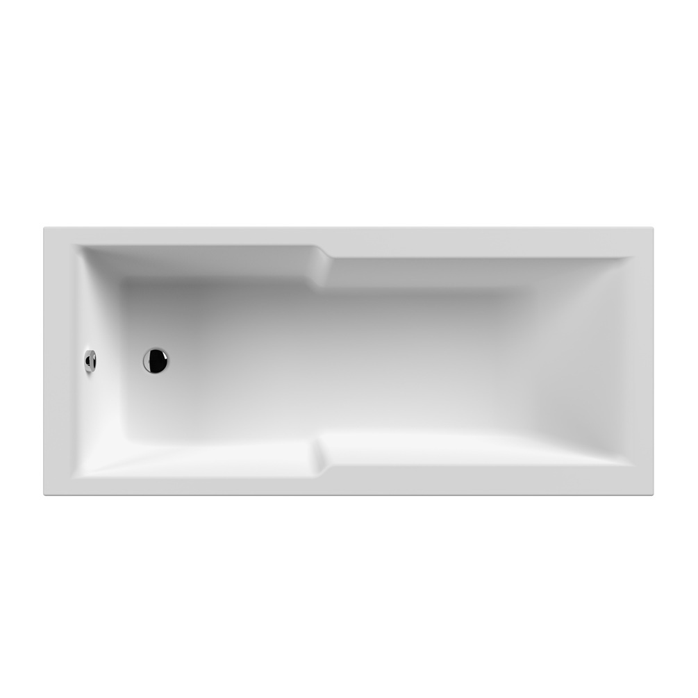Product cut out image of BC Designs Solid Blue Square 1700mm x 750mm Single Ended Straight Shower Bath SBSE017