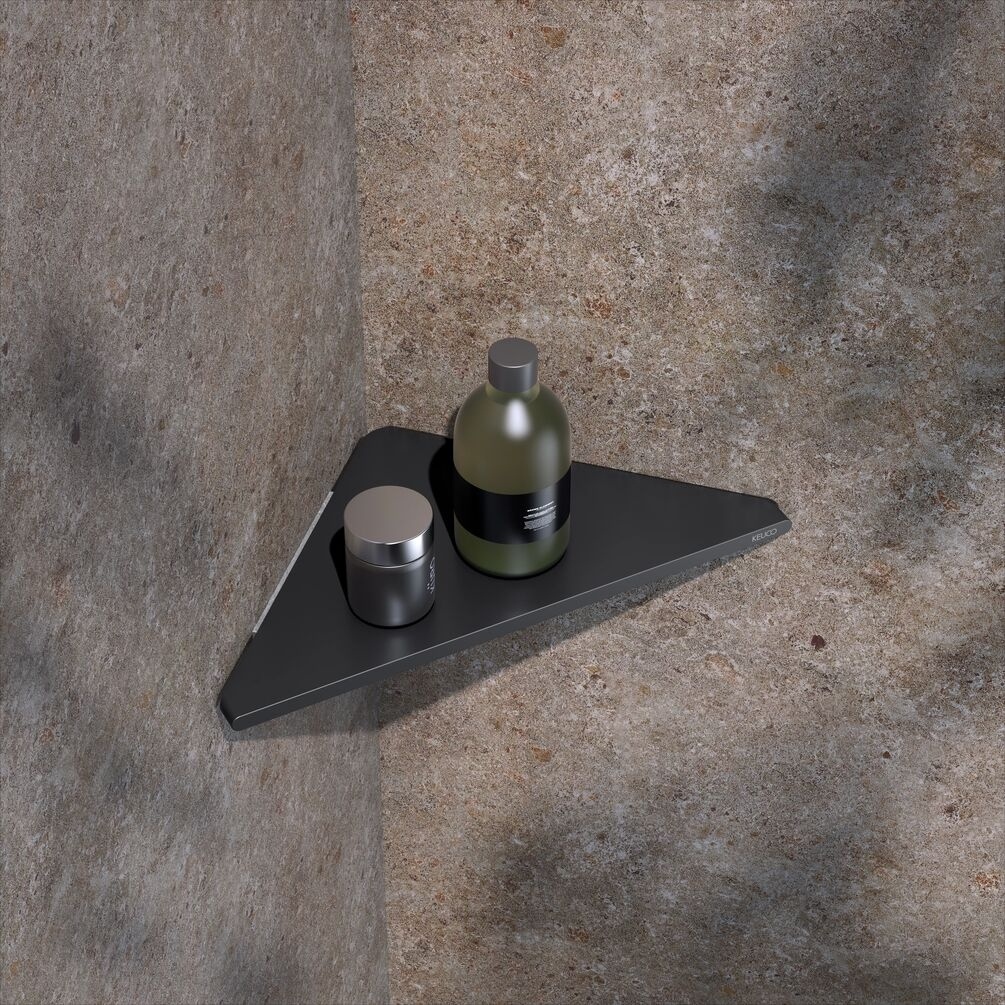 KEUCO Aveno Matt Black Corner Shower Shelf Lifestyle