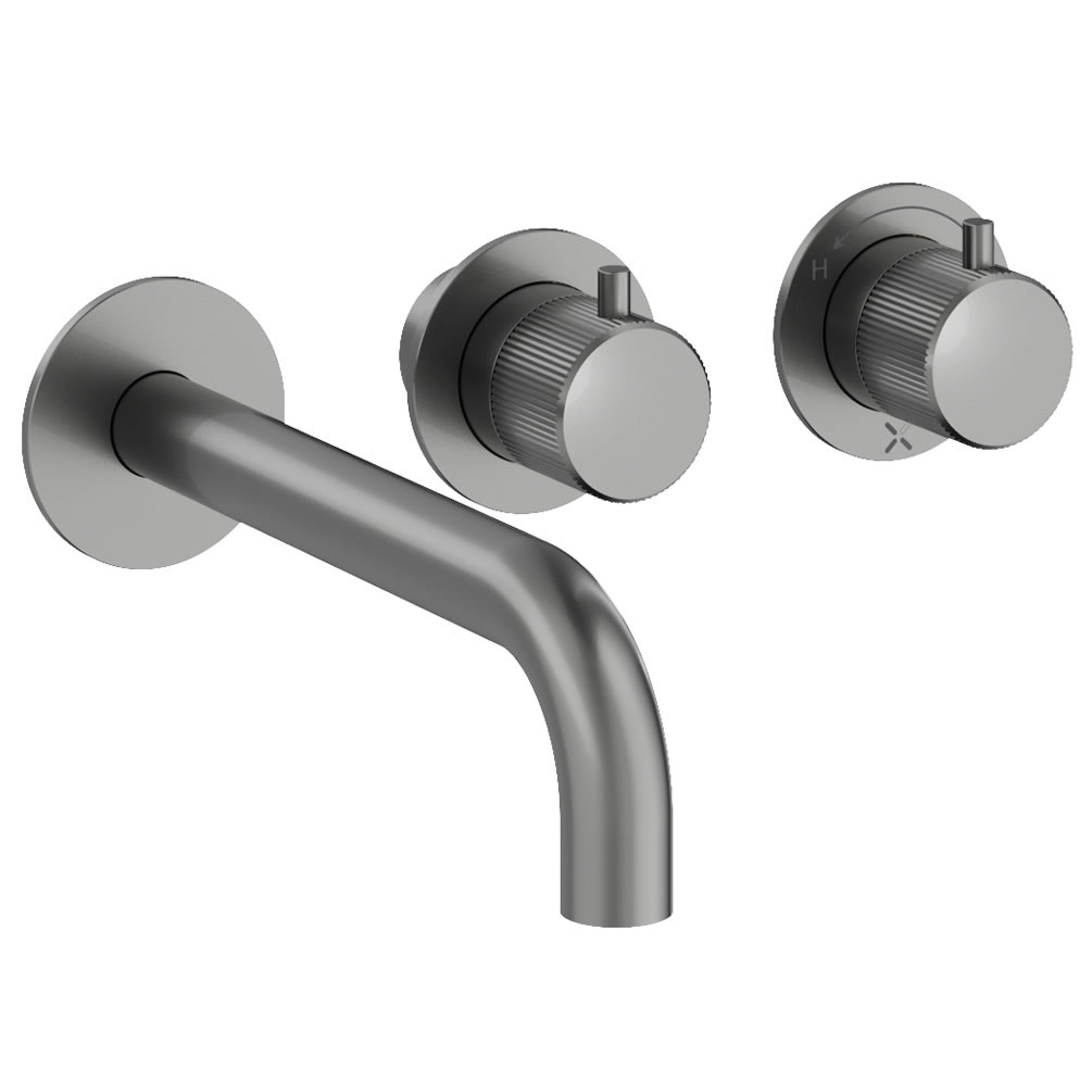 Cutout image of Crosswater Module 3ONE6 Stainless Slate Triple Outlet Shower Valve & Bath Spout