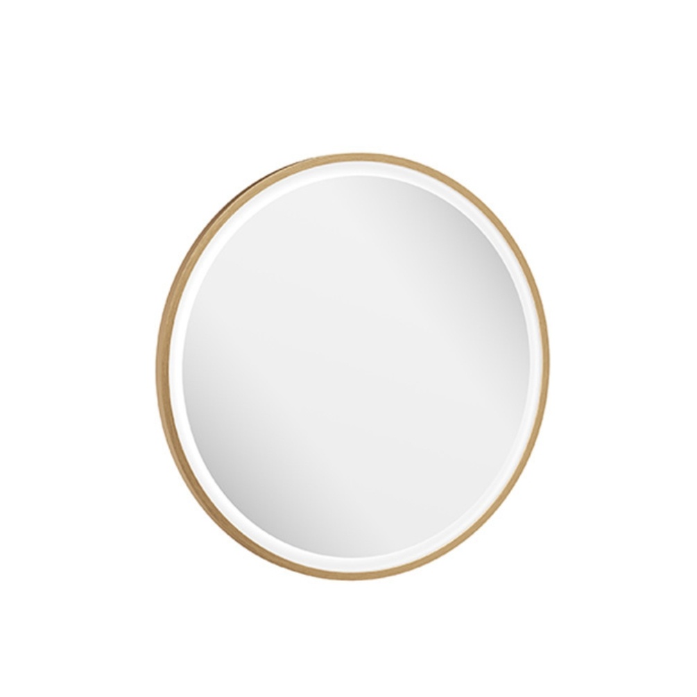 Product cut out image of the Abacus Round 600mm Brushed Brass LED Mirror FNMR-104-0060