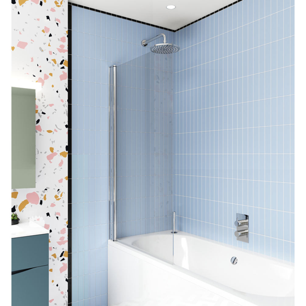 Photo of Crosswater Design 8 Semi-Frameless Silver Bath Screen