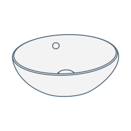 iconography image of a circular or round countertop basin/bathroom vessel sink