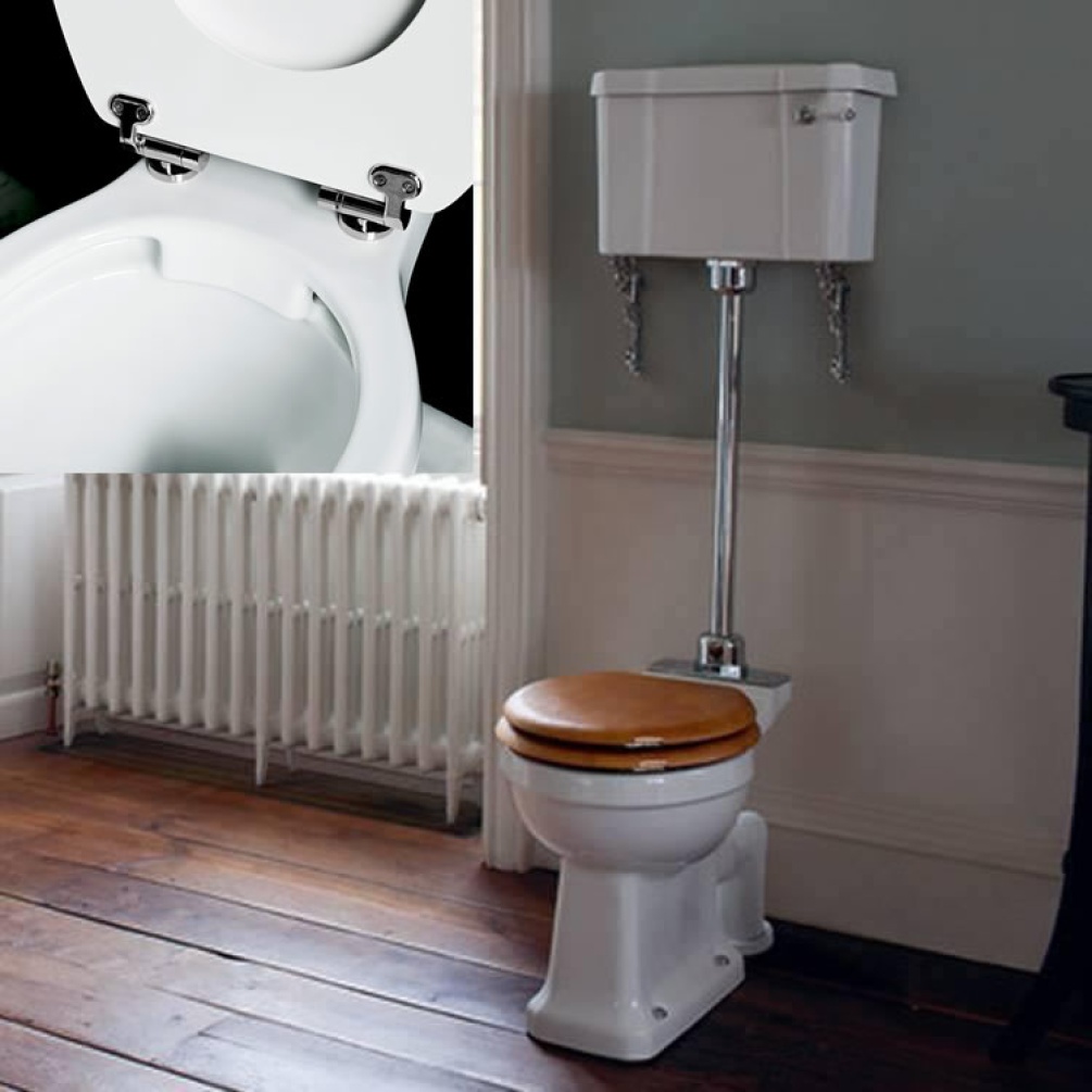 Product Lifestyle image of the Burlington Rimless Medium Level Toilet