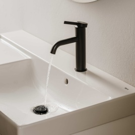 Lifestyle image of a Roca Ona Black Basin Mixer Tap