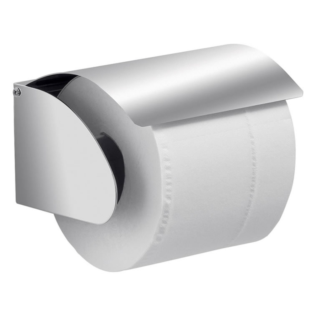 Cutout of Origins Living Gedy G Pro Toilet Roll Holder with Flap brushed stainless steel.