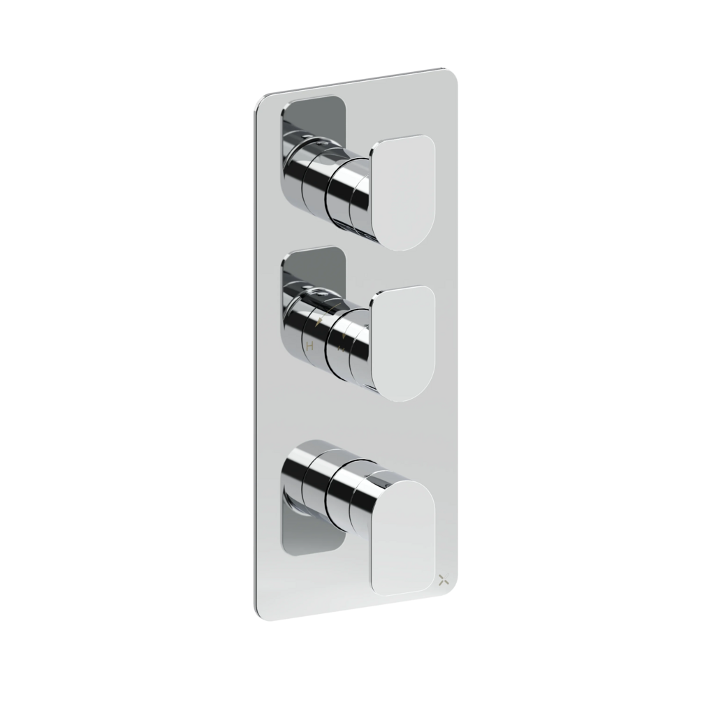 Crosswater Fuse Chrome Thermostatic 2 Outlet 3 Handle Shower Valve